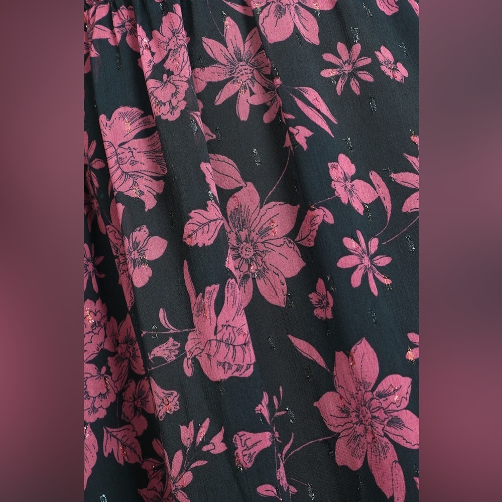 New Lulus Love and Blooms Navy Blue Floral Print Off The Shoulder maxi Dress - Picture 4 of 14